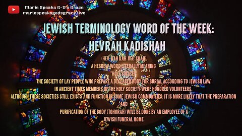 hevrah kadishah (Holy society) Jewish terminology word of the week.. Its almost ironic