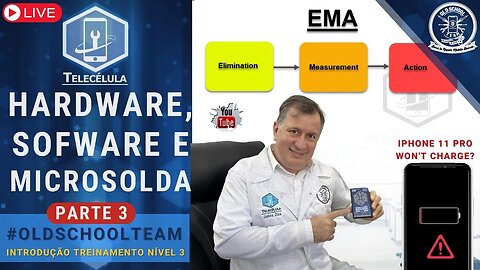 Hardware, Software e Microsolda (Parte 3) - Não Carrega, Reparo Ao Vivo - Treinamentos Telecélula