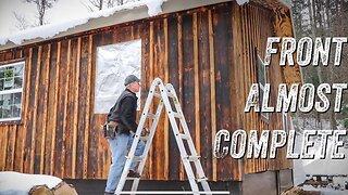 CABIN FRONT ALMOST COMPLETE | OFF GRID TIMBER FRAME | WOODWORK