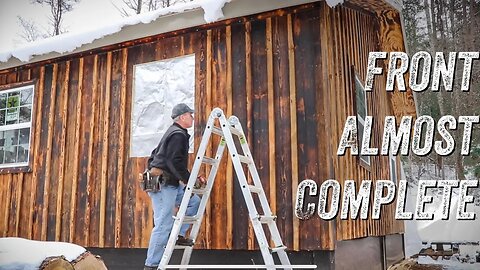 CABIN FRONT ALMOST COMPLETE | OFF GRID TIMBER FRAME | WOODWORK