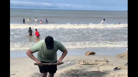 Guy Inflated At Beach! #funny #video