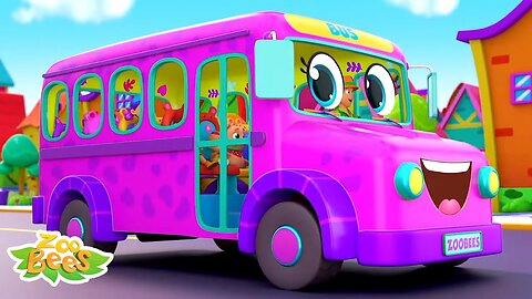 Wheels On The Bus Go Round and Round | School Bus Song | Nursery Rhymes and Kids Songs with Zoobees