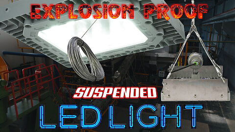 Suspended LED Explosion Proof Light - 100ft Cord - Safety Cable Mount