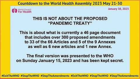 Stop the WHO! Top Reasons to Oppose the Proposed Amendments to the IHR