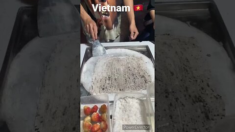 Vietnam street ice cream roll