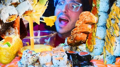 ASMR Eating CHEESY Sushi Seafood Feast 1 HR + | Mukbang No Talking