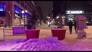 Montreal Downtown Street Snow Walk Tour January 2023
