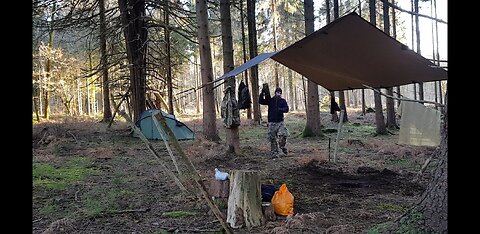 Putting a cook station by the firepit. Woodland wildcamping. 20th Jan 2023