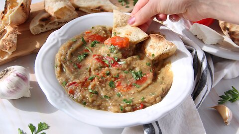 Roasted Eggplant and Pepper Dip (Gluten Free and Vegan)