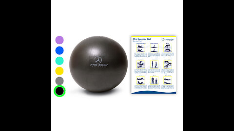 Small 9 Inch Pilates Ball with Pump by 24Seven Wellness and Living; Anti-Burst Bender Balls-Ide...