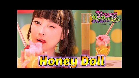 Wa~ It's Summer! Making "Honey Doll" Collaboration Drink | ft. Kawaii Monster Cafe Harajuku
