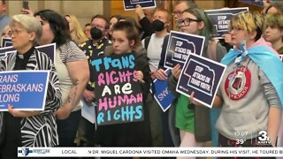 Opponents to bill that would ban gender-affirming care rally at Nebraska capitol