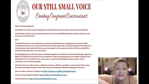 What's Reverse Speech in 20 Seconds from Tiffany Fontenot for OurStillSmallVoice