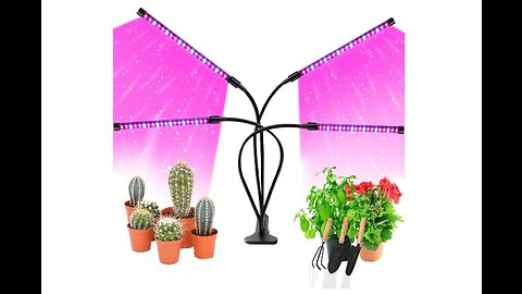 GHodec Grow Light,Sunlight White 50W 84 LED Dual Head Clip Plant Lights for Indoor Plants, 48...