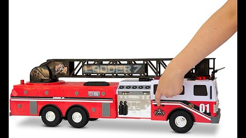 Camión de bomberos de juguete realista de 29 con luces, sonido y escalera de trabajo para niños