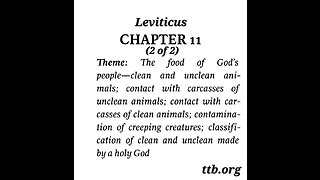 Leviticus Chapter 11 (Bible Study) (2 of 2)