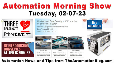 EtherCAT, ViewSE, RTLS, Omron, Fisher, Unitronics, MDT & more today on the Automation Morning Show