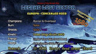 Destiny 2 Legend Lost Sector: Europa - Concealed Void on my Hunter 2-4-23