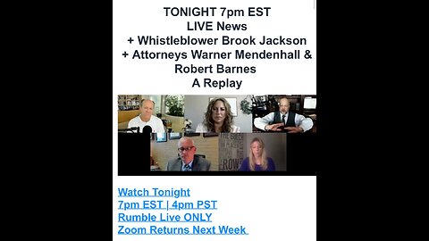 LIVE News + A Replay of Whistleblower Brook Jackson + Attorneys Warner Mendenhall & Robert Barnes