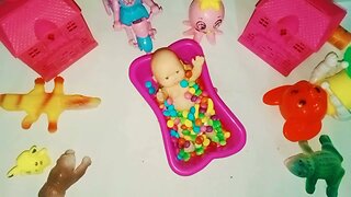 Satisfying ASMR video | Magic Candy Bathtub with M&M's Slime Cutting ASMR
