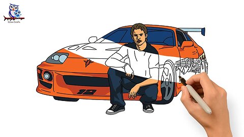 How to Draw Paul Walker (Brian O'Conner) - Fast & Furious