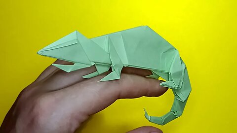 🦎 Chameleon — origami | How to make a lizard out of paper is easy. ☑