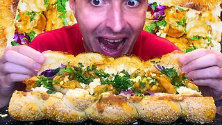 BIG CHEESE SHRIMP SANDWICH * ASMR EATING MUKBANG NO TALKING * | NOMNOMSAMMIEBOY