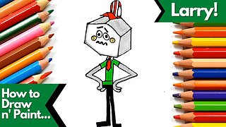 How to draw and paint Paint Larry Needlemeyer from The Amazing World of Gumball