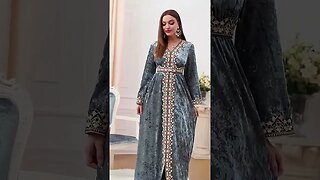 Velvet Muslim Dress Women Abaya Embroidery Morocco Party | ʟɪɴᴋ ɪɴ ᴛʜᴇ ᴅᴇꜱᴄʀɪᴘᴛɪᴏɴ 👇 ᴛᴏ ʙᴜʏ