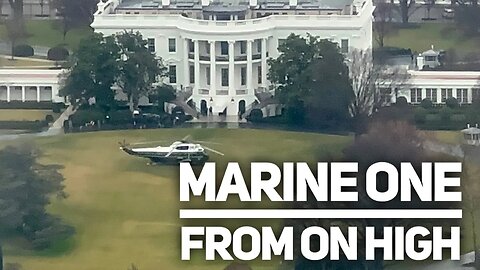 Looking down on Marine One as it comes into the White House