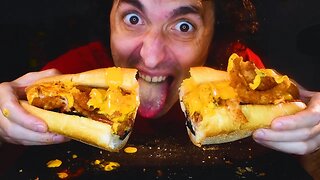 CHEESY KIMCHI HOT DOGS ONION RINGS AND SEAWEED ! * ASMR NO TALKING MUKBANG * NOMNOMSAMMIEBOY