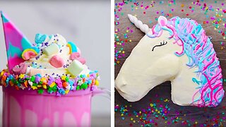 10 Amazing Unicorn Themed Dessert Recipes | DIY Homemade Unicorn Buttercream Cupcakes by So Yummy