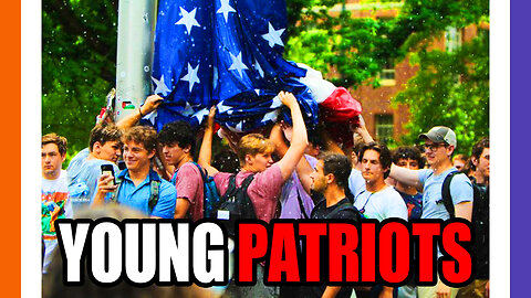Brave Young Students Protect US Flag