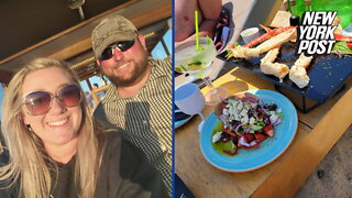 Couple slapped with staggering '860 Dollar bill for two drinks, four crab legs and a salad' at notorious greek restaurant
