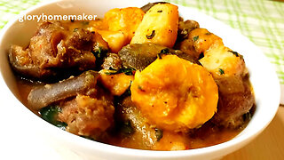 Goat, Yam, Unripe Plantain Pepper Soup |Nigerian Food | African Food | Ukodo