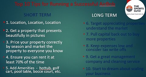 Top 10 Tips on Running an AirBnb as a Super Host | The Sports Guyz - Short