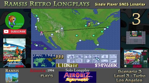 Aerobiz Supersonic | SNES | Level 3 | Scenario 3 | Los Angeles - Episode #3 | Longplay