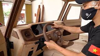 Assembling the interior for the Mercedes G63 AMG supercar using natural wood