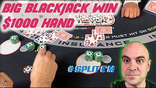 Big Blackjack Win - Split E'm and Double Down