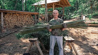 OFF GRID TIMBER FRAME CABIN IN THE WOODS | WILD CANE, FOREST KITCHEN & INTERIOR WALLS