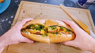 The BEST Cheesy Zucchini Fries Po'Boy Sandwich Recipe