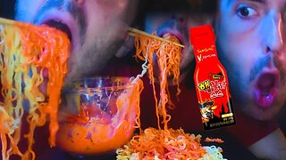 ASMR Nuclear Fire CHEESE SAUCE Dipped NOODLES! *SPICY NO TALKING MUKBANG* | Nomnomsammieboy