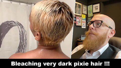 She is bleaching her DARK PIXIE HAIR - Hairdresser reacts to a hair fail