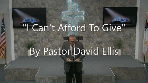 "I Cant Afford To Give" By Pastor David Ellis