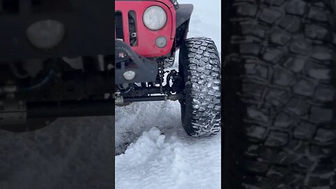 The Jeep looks sooo good in white #jeeplife #jeep #snow #wintercamping