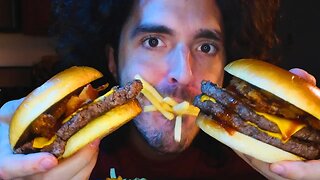 McDonald's NEW BACON BBQ BURGER + FRIES *ASMR MUKBANG * | Nomnomsammieboy