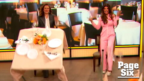 Teresa Giudice teaches Drew Barrymore how to flip a table