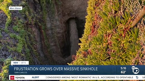 San Marcos man frustrated with city as sinkhole grows for more than a year