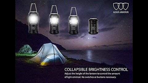Gold Armour 4 Pack LED Camping Lantern Portable Flashlight with 12 aa Batteries - Survival Kit...
