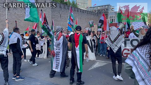 Students Rise Up - March for Palestine. Castle Street, Cardiff Wales
